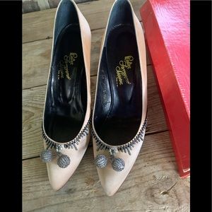 Rosina Ferragamo Schiavone shoes silk 8.5 N
